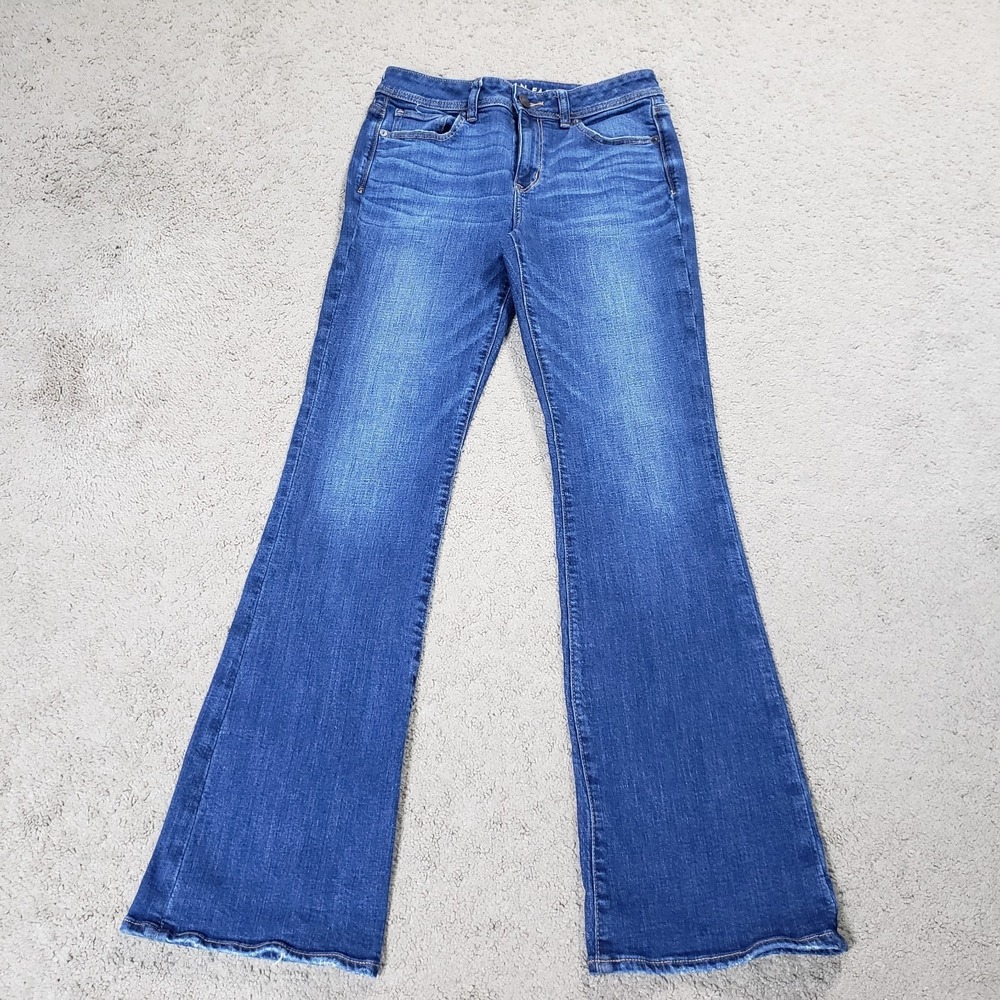 American Eagle Jeans Womens 8 Blue Kick Boot Cut Dark Wash Stretch Denim 29x32